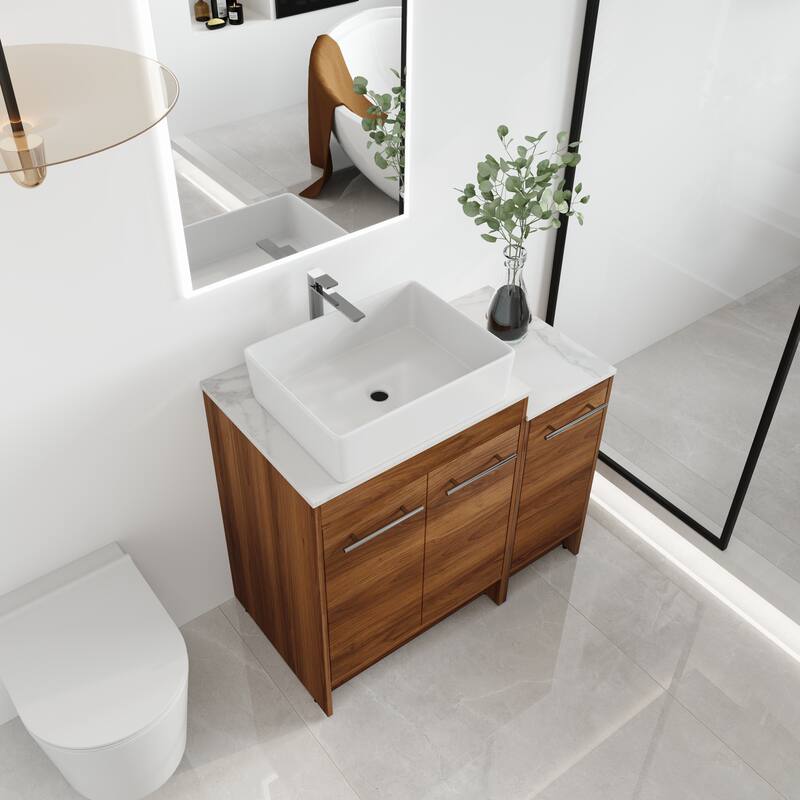 Malwee 24"/36"/48"/60" FreeStanding Bathroom Vanity, Floor Stand Bathroom Vanity with Ceramic